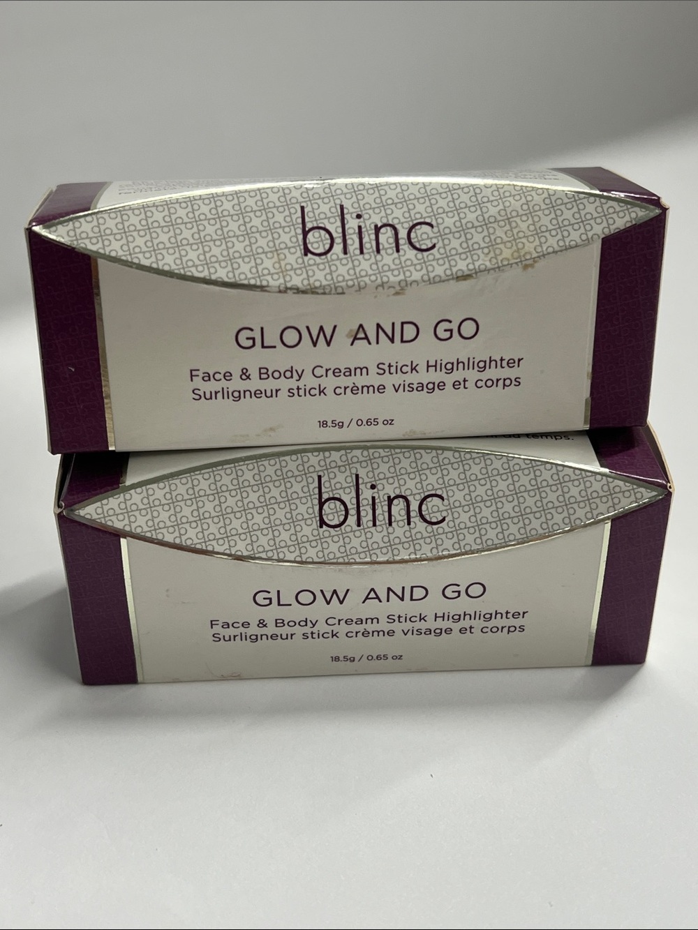 Blinc 37 Glow and Go Face & Body Cream Stick Highlighters Set of 2 - New in Box